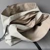 First layer soft leather splicing linen canvas hobo armpit bag large capacity multi-mezzanine tote bag shoulder large bag women