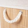 Bamboo Bathroom Laundry Basket, Double Compartment, Split, for Clothes