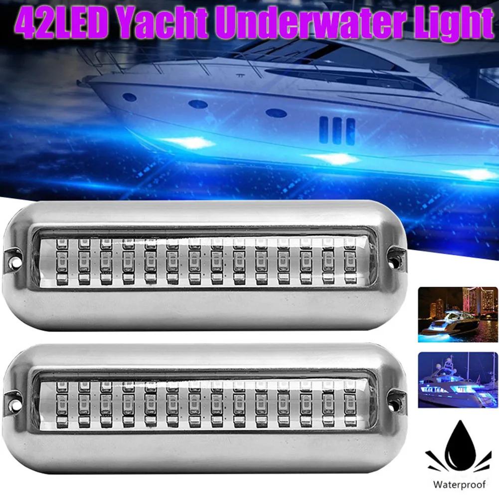 2Pcs 5 Inch 42 LEDs Universal Waterproof Navigation Boat Light For Truck Boat Stern Anchor Lamp Marine Boat Sailing Signal Light