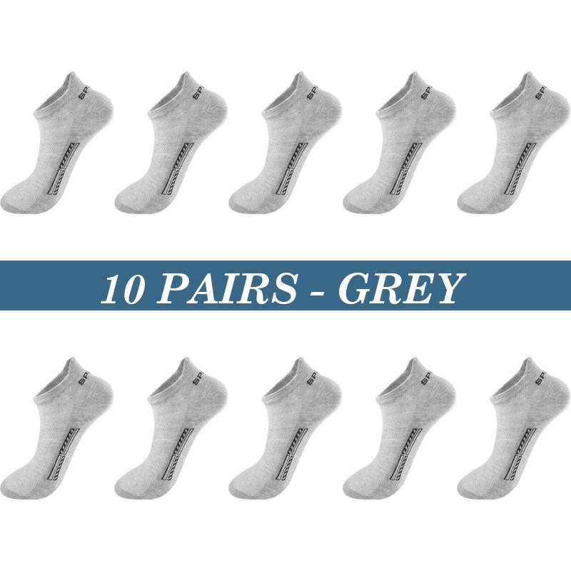 High Quality 10 Pairs Men Socks Breathable Cotton Summer Sports Boat Sock Mesh Casual Athletic Thin Cut Short Sokken Plus Size 37-48