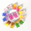 Kawaii 17mm Glitter Gradient Resin Gummy Bear Charms for DIY Jewelry Craft Scrapbook Decoration Accessories