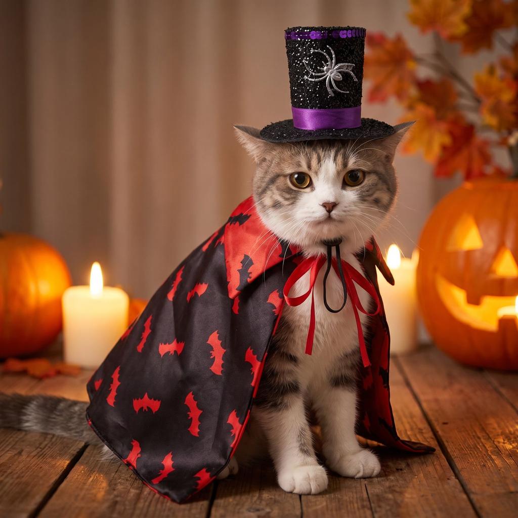 Zestaw akcesoriów do kostiumu na Halloween dla zwierząt z cekinami dla kotów i psów
