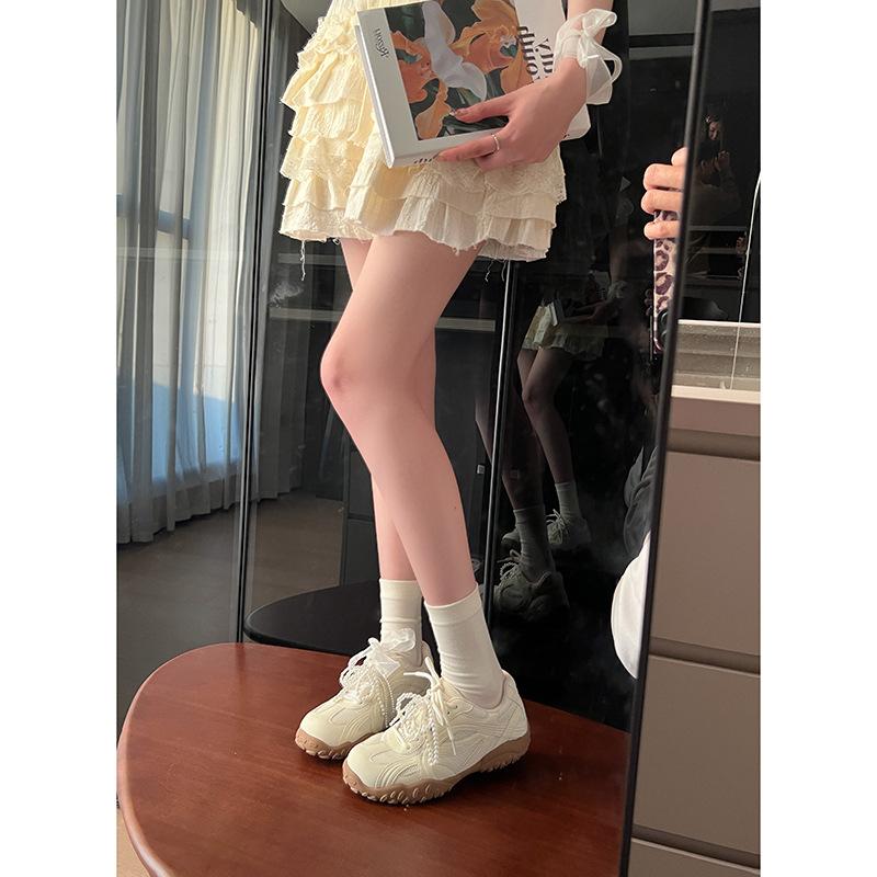 Cowhide Version~ 2025 Pearl Model Inner Height Increase Platform White Shoes Women's Summer New Sports Breathable Casual Shoes Women