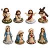DIY Christian Beading Kit, Cute 4-Pack Tiny Beaded Jesus/Mary DIY Kit, Handmade Mini Faith Beads Craft with Instruction for Beginners, Craft
