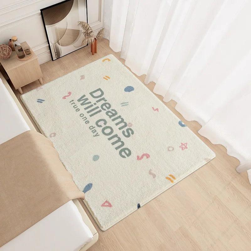 Bedroom Carpet Bedside Soft Carpets Cream Color Living Room Decoration Floor Mat Home Study Room Cloakroom Fluffy Soft Rug
