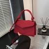Casual Handbag Simple Small Square Bag Women's New Fashionable Solid Color Shoulder Bag Spring Retro Messenger Bag