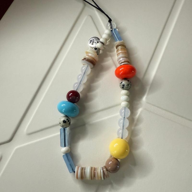 Women Girls Cellphone Pendant Mobilephone Hanging Cord Elegant Turquoise Beaded Telephone Strap Jewelry Fashion Accessory