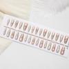 Nail Art Gilded Cat's Eye Blush Tips - 30-Piece Set, Handmade & Ready-to-Wear In XS/S/M