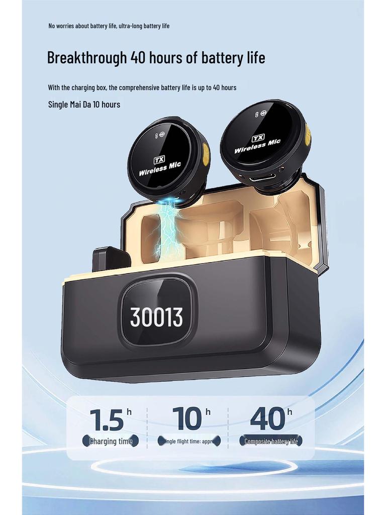 Wireless Lavalier Microphone with Digital Display & Noise Reduction for Mobile Phones & Outdoor Live Streaming