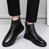 Warm Martin Boots Men's Crocodile Pattern Locomotive Shoes Tooling Men's Trendy Shoes Autumn and Winter Velvet