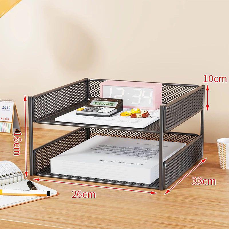 

4-Tier Desktop Organizer: Large Capacity File Holder & Document Rack