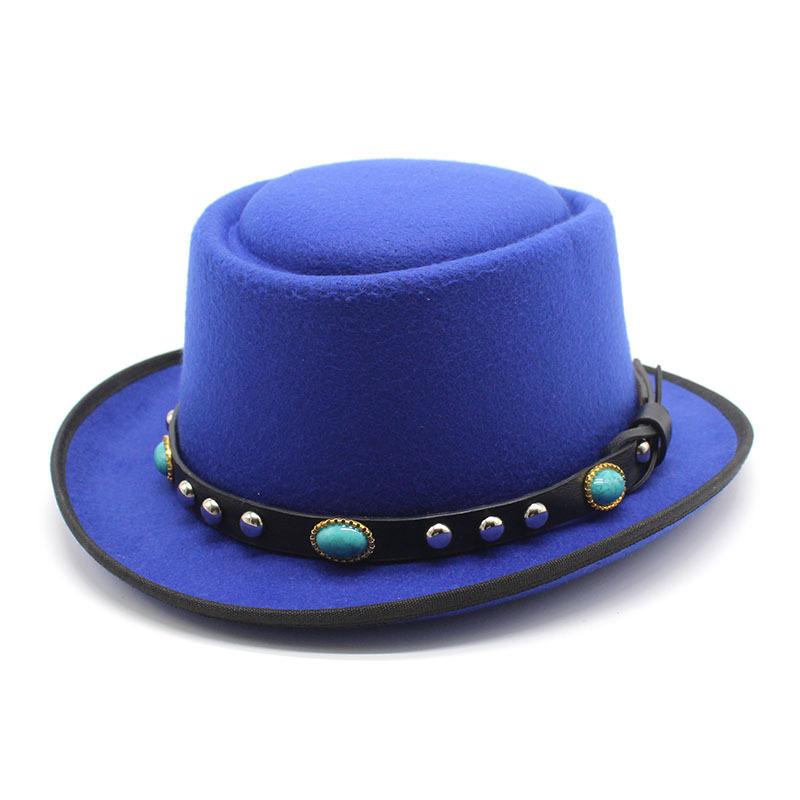 Wind Small Round Hat Hat Rivet Woolen Hat Men And Women Outdoor Travel Mountaineering Tibetan Top Hat