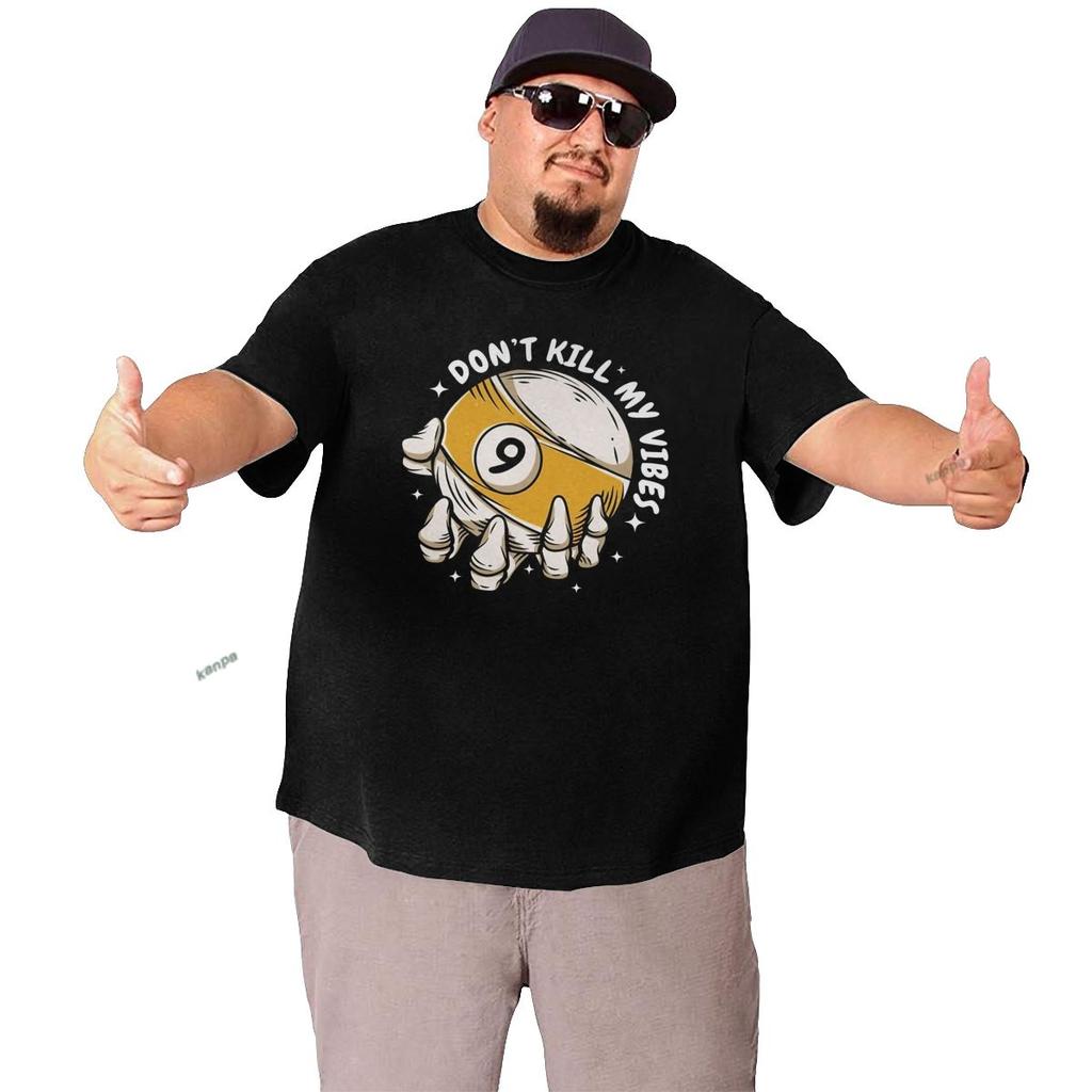 Plus Size S-6XL for 50-135KG Summer Billiards Sports Men T Shirt Harajuku O-neck Cotton Short Sleeves Clothing
