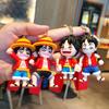 Japanese Anime ONE PIECE Keychain Cartoon Monkey D. Luffy Keychain Doll Pendant Car Key Ring Ornaments Jewelry Gifts