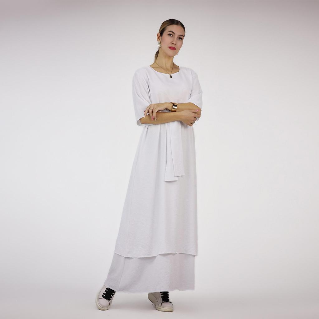 Loriya Solid Color Dress Two-Piece Set - Middle East Edition 2023