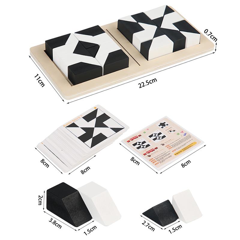 White&Black Building Blocks 2-Player Battle Game Puzzle Tangram Wooden Kids Early Education Toys Children Gift Brain Teaser Game