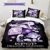 Set Copripiumino Trapuntato con Motivo Anime Federe Decorazione Casa Regalo di Compleanno (1 * copripiumino + 2 * federa, senza nucleo)