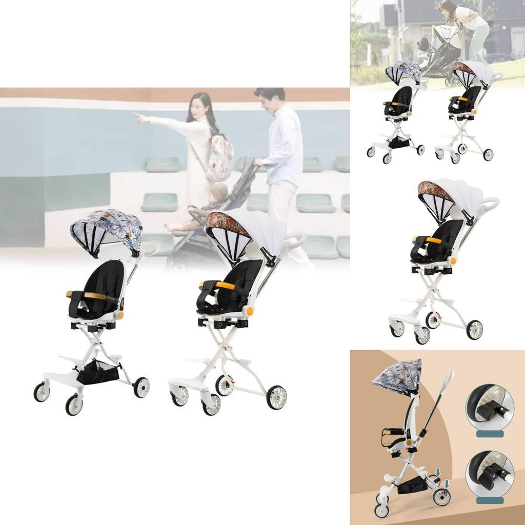 Cărucior Multi-funcțional pentru Bebeluși Peisaj Înalt Cărucior cu Patru Roți Ușor și Portabil