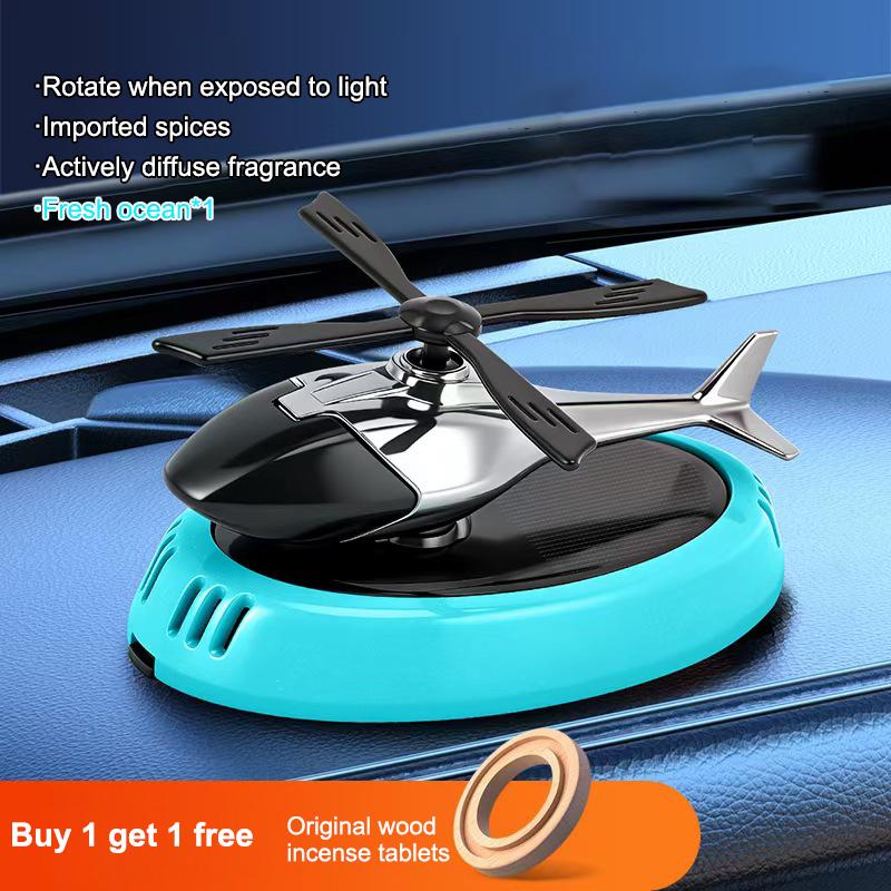 Helicopter Car Air Freshener Perfume 1PC Solar Powered Long Lasting Fragrance Dashboard Interior Decoration for SUV Sedan Vehicles