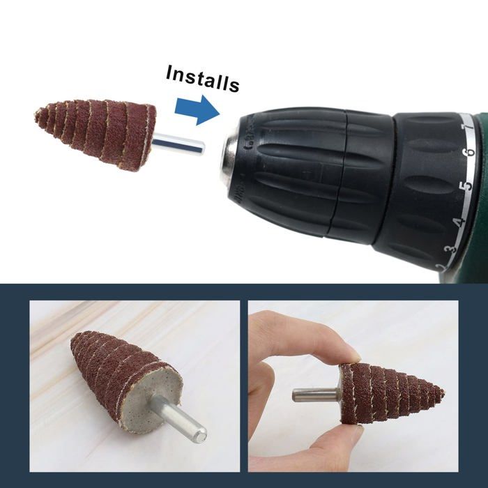 Ebavureur - THE LORD OF THE TOOLS - Oxyde d'aluminium - 1/4" tige hexagonale - Meulage léger