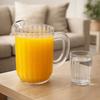 Transparent Striped Drink Pitcher Heat Resistant Cold Water Kettle Juice Jug  Dinning Table