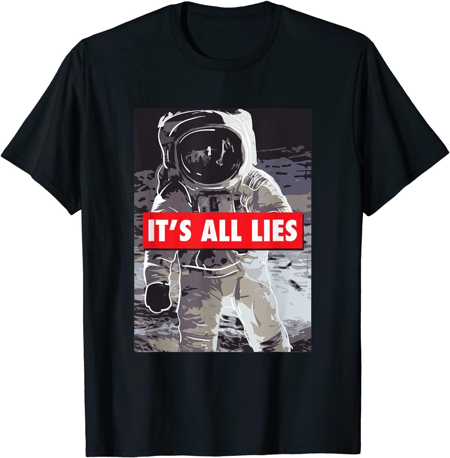 NEW LIMITED Fake Moon Landing Gift For A Conspiracy Theorist T-Shirt S