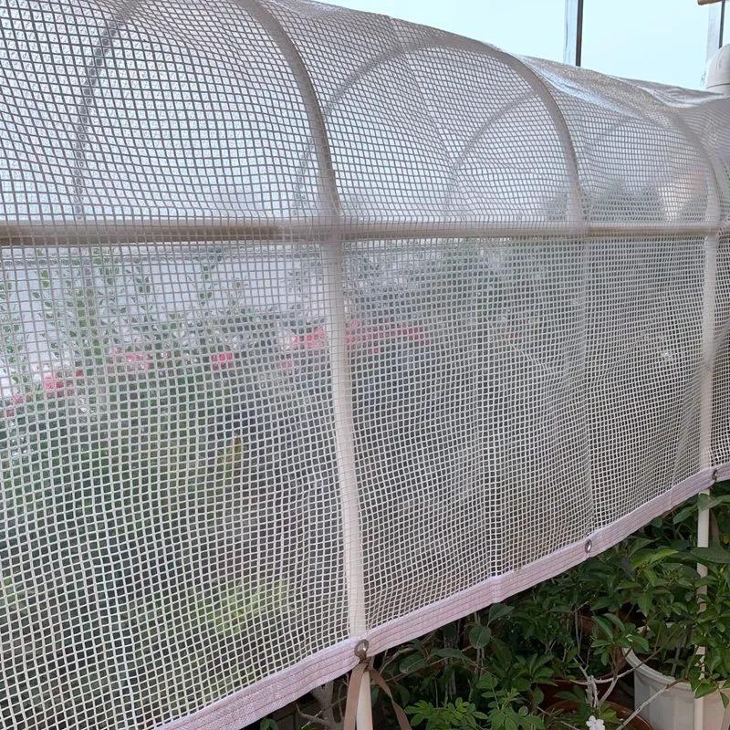 0.35mm PE Mesh Reinforce Tarpaulin With Gromments Pergolas Gazebo Rainproof Furniture Cover Garden Plants Antifreezing Tarp