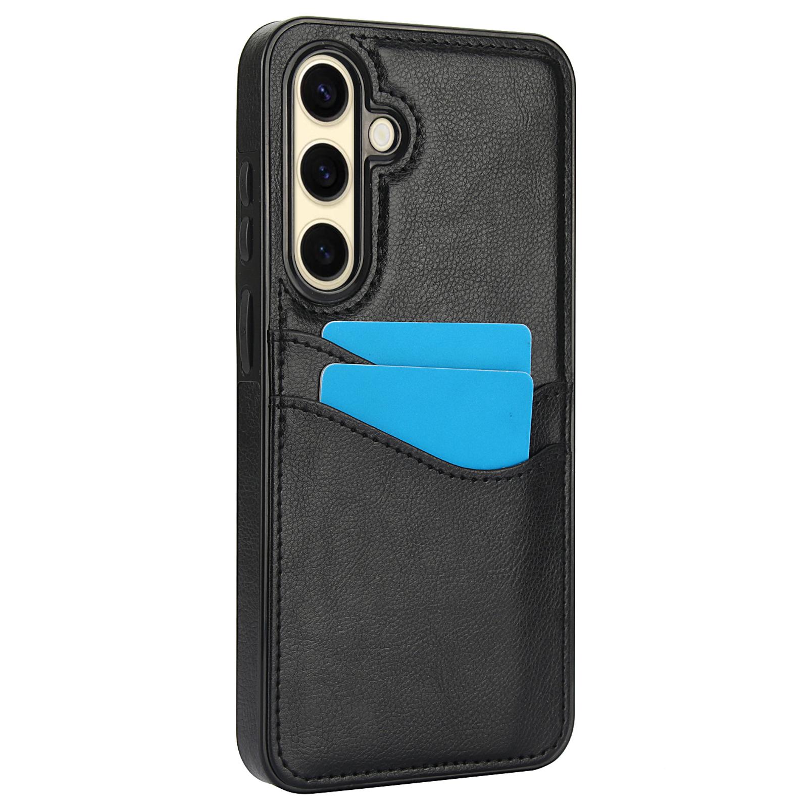 

For Samsung Galaxy S24 FE Case Card Slot Slim-Fit PU+TPU Mobile Cover Brown