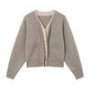 Fake Two-piece Design Sense Knitted Cardigan Sweater Women's Spring and Autumn New Niche Casual Loose Coat Top