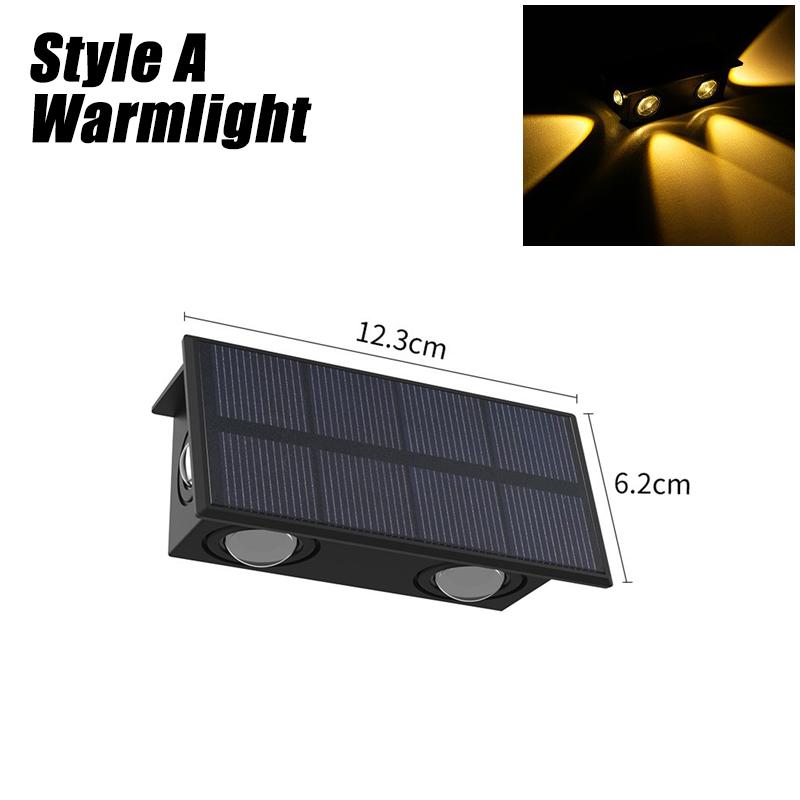 

Solar Wall Lights Outdoor LED Lamp Sides Lighting Multicolor Garden Waterproof Lighting for Countyard Fence Wall Decorations 1PCS