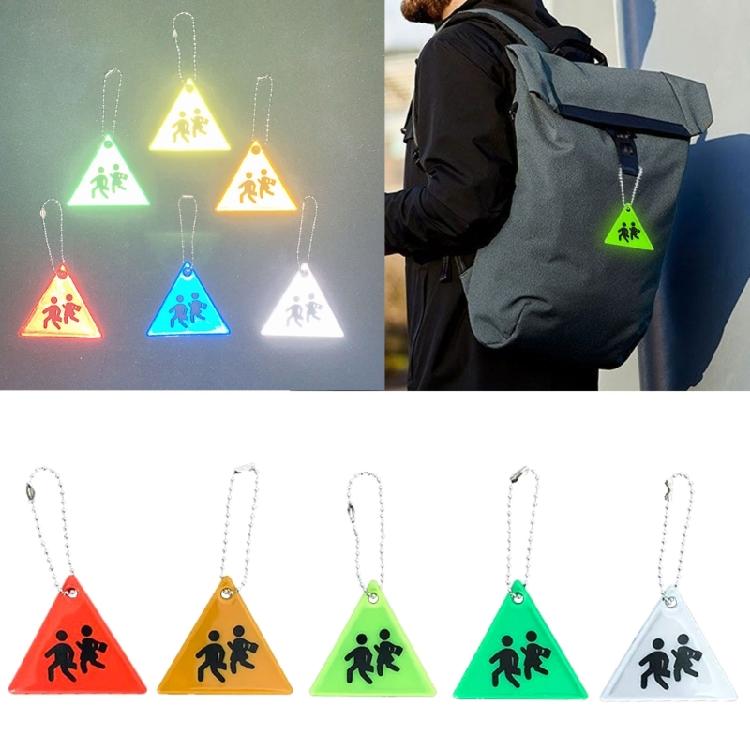 Reflector Keyring Triangle Sidewalk Tags Pendant Waterproof Schoolbag Keychain