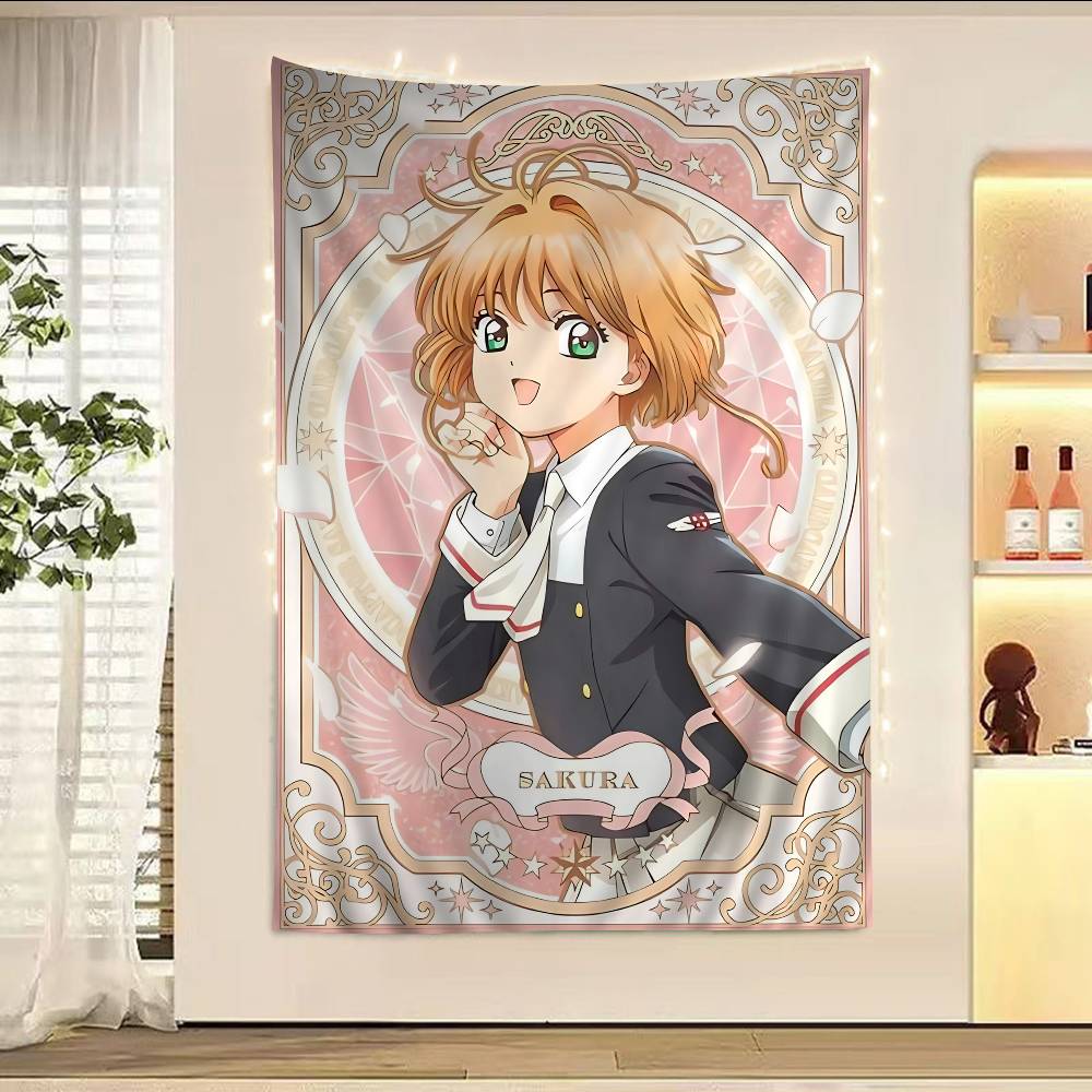 Cardcaptor Sakura Kinomoto Sakura School Uniform Wall Tapestry Cozy Room Decor for Classic Shoujo Anime Cardcaptor Fans