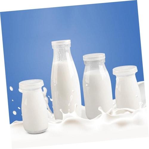 HOLIDYOYO 5-Piece 500ml Glass Milk Containers, Vintage Milk Bottles, Drink Containers, Fresh Milk Bottles, Mini Juice Bottles, Coladores, Small Bottle