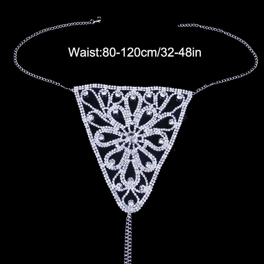 New Rhinestone Flower Bikini Body Chain - Sexy, Sparkling Diamond Nightclub Wear