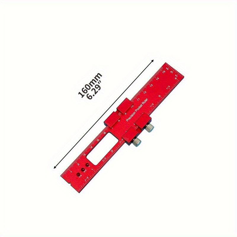 3pcs/set T-Ruler - Ergonomic Aluminum Pocket Square with Metric/Inch Measurements and Slide Stops Precision Woodworking