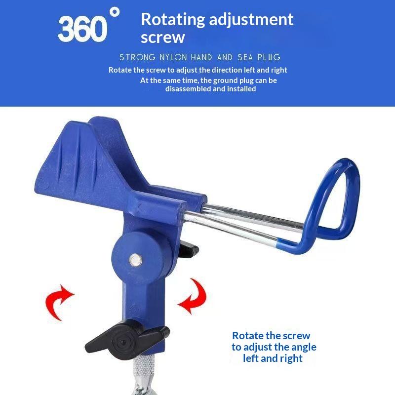 Fishing Rod Holder 360° Adjustable Foldable Stand with Ground Spike 1 Set for Fishing Gifts Angler Accessories