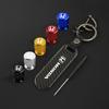 AAAKS1 Motorcycle Carbon Fiber Key Chain +Wheel Tire Valve Caps Set for Mugen Power Honda Civic Accord CRV Hrv Jazz Styling Accessories