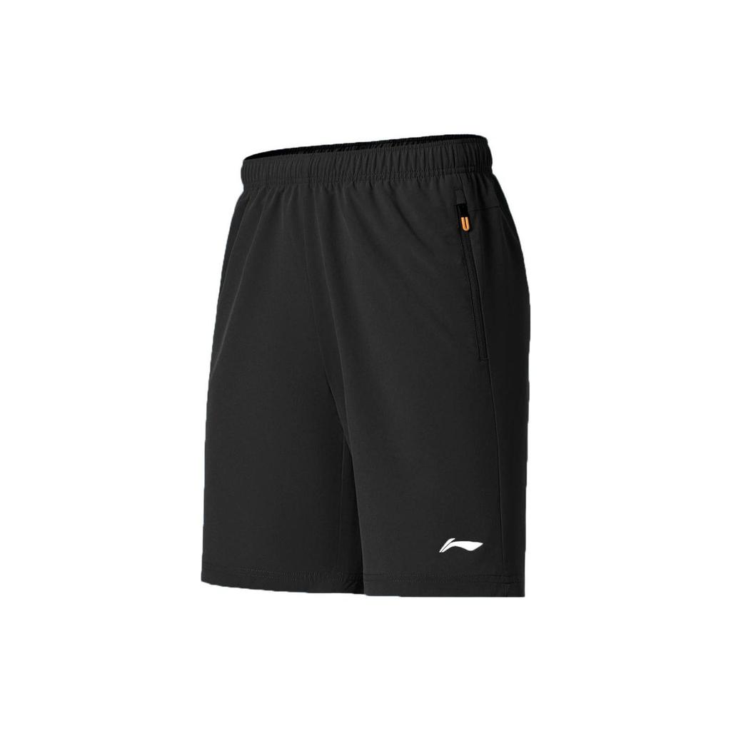 Li-Ning Solid Color Logo Quick-Dry Sports Casual Shorts Men Shorts Black AKSS349-1