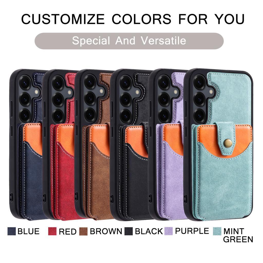 2 in 1 Detachable Magnetic Cards Solt Wallet Leather Case For Samsung Galaxy S25 Ultra S24 Plus S23 A16 A36 A56 Vertical Cover