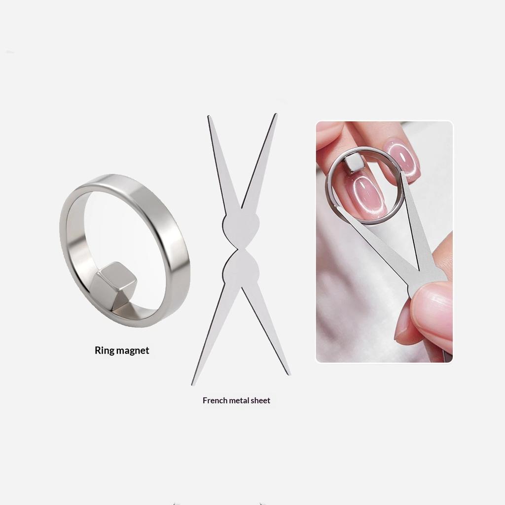 1/2Pcs Circular Cat Eye Nail Magnet Hollow Cat Eye Magnet Gel Nail Polish Ring Nail Art Magnet Set Diy Manicure Magnetic Tool