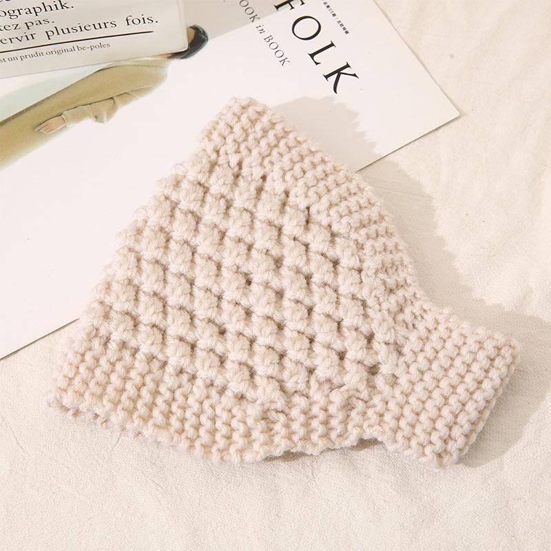 Women's Hand-Knitted Wool Headband: Warm Autumn/Winter Ear Protection with Wide Brim