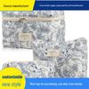 Cross-border Floral Print Quilted Cotton Makeup Bag - Large Capacity, Portable, Cute Design for Travel