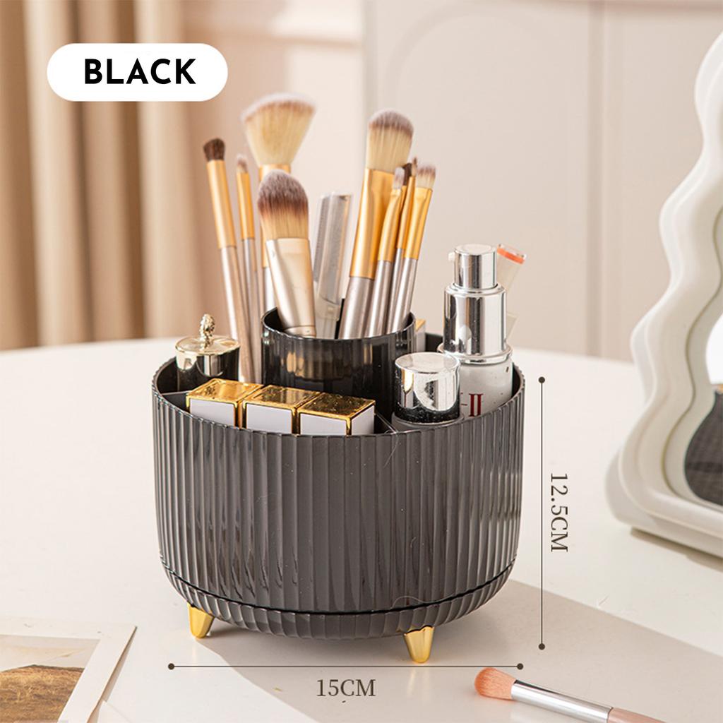 360 Rotating Makeup Brush Holder & Organizer Countertop Storage For Cosmetics & Skincare 8 Colors