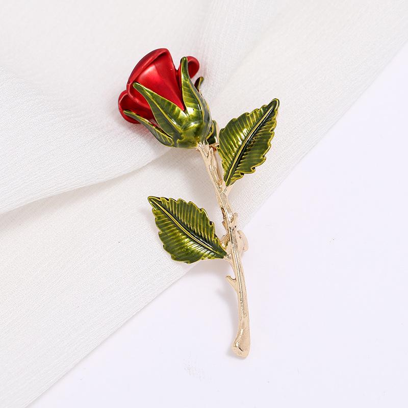 Plant simple literary brooch Little Prince rose high-end retro pin versatile corsage accessories women