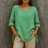 Women Tops Round Neck Long Sleeve Loose Fit Casual Blouse Breathable Soft