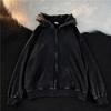 Retro Washed Distressed Men's Hooded Sweater Cardigan - Japanese Casual Spring/Autumn Style
