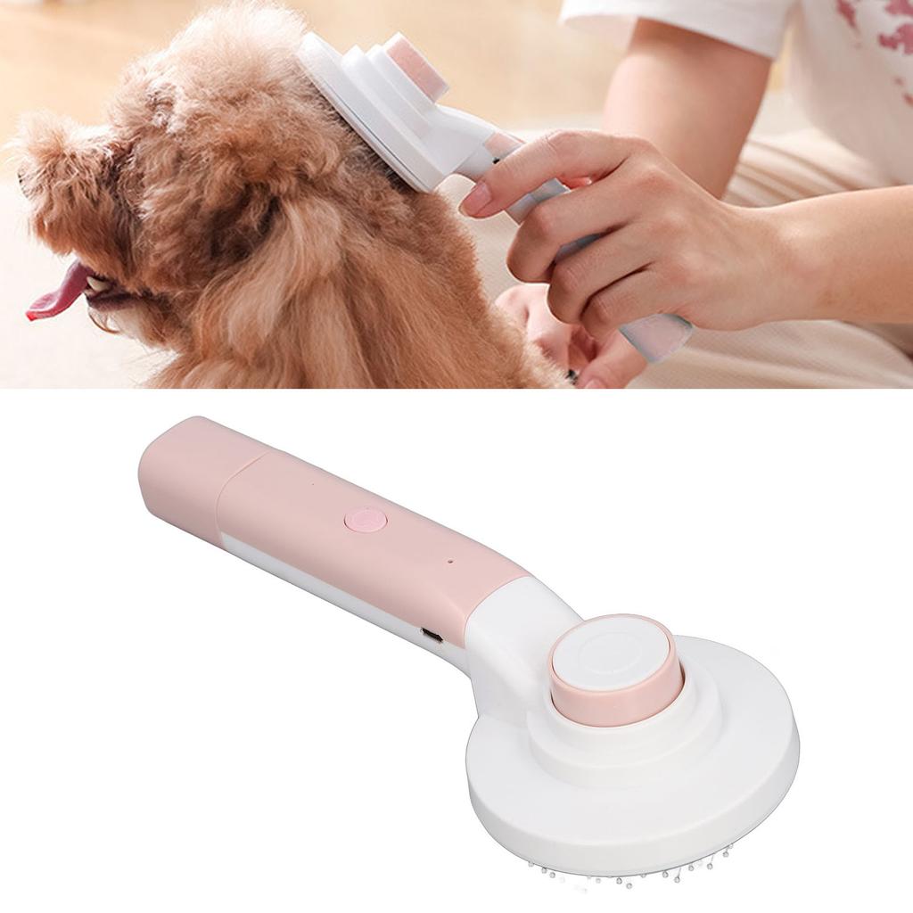 Pet Slicker Brush 2 in 1 Detangling Self Cleaning Floating Hair Removal Pet Grooming Comb with Nail Grinder for Cat
