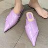Elegant Pointed Toe Flats Slippers Designer Mules Shoes Summer Women's Sandals 2025 Party Slides New Mujer De Sandalias