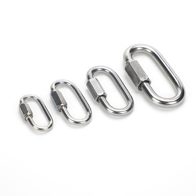 304 Stainless Steel Oval Locking Carabiner Clip, Quick Links, Rope Connector for Trailer, Swing, Hammocks, Cable, Camping