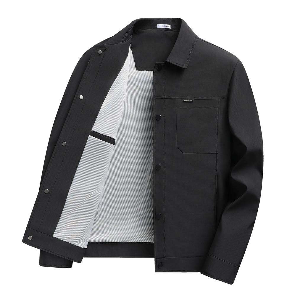New Autumn Men's Lapel Jacket Business Casual Jacket Solid Color Fashionable Versatile Top